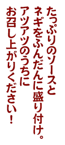 たっぷりのソース