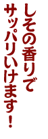 しその香りでサッパリいけます！